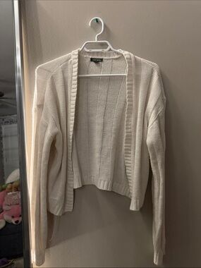 wild fable Cream Open-Front Knit Cardigan
